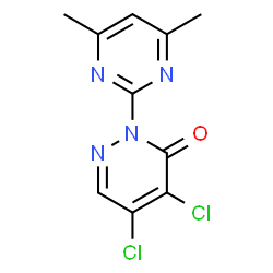 ChemSpider 2D Image | 4,5-Dichloro-2-(4,6-dimethyl-2-pyrimidinyl)-3(2H)-pyridazinone | C10H8Cl2N4O