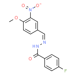 ChemSpider 2D Image | 4-Fluoro-N'-[(Z)-(4-methoxy-3-nitrophenyl)methylene]benzohydrazide | C15H12FN3O4