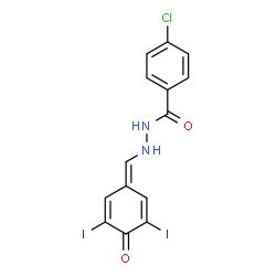 ChemSpider 2D Image | 4-Chloro-N'-[(3,5-diiodo-4-oxo-2,5-cyclohexadien-1-ylidene)methyl]benzohydrazide | C14H9ClI2N2O2