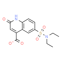 ChemSpider 2D Image | 6-(Diethylsulfamoyl)-2-oxo-1,2-dihydro-4-quinolinecarboxylate | C14H15N2O5S