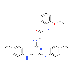 ChemSpider 2D Image | N~2~-{4,6-Bis[(4-ethylphenyl)amino]-1,3,5-triazin-2-yl}-N-(2-ethoxyphenyl)glycinamide | C29H33N7O2
