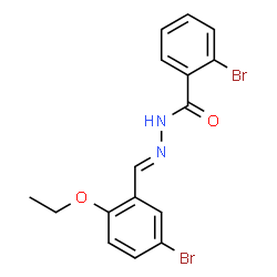 ChemSpider 2D Image | 2-Bromo-N'-[(E)-(5-bromo-2-ethoxyphenyl)methylene]benzohydrazide | C16H14Br2N2O2