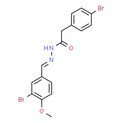 ChemSpider 2D Image | N'-[(E)-(3-Bromo-4-methoxyphenyl)methylene]-2-(4-bromophenyl)acetohydrazide | C16H14Br2N2O2