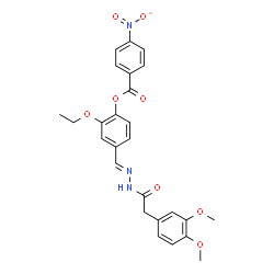 ChemSpider 2D Image | 4-[(E)-{[(3,4-Dimethoxyphenyl)acetyl]hydrazono}methyl]-2-ethoxyphenyl 4-nitrobenzoate | C26H25N3O8