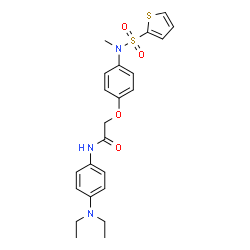 ChemSpider 2D Image | N-[4-(Diethylamino)phenyl]-2-{4-[methyl(2-thienylsulfonyl)amino]phenoxy}acetamide | C23H27N3O4S2
