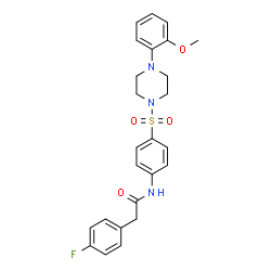 ChemSpider 2D Image | 2-(4-Fluorophenyl)-N-(4-{[4-(2-methoxyphenyl)-1-piperazinyl]sulfonyl}phenyl)acetamide | C25H26FN3O4S