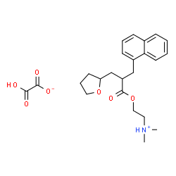 ChemSpider 2D Image | N,N-Dimethyl-2-{[3-(1-naphthyl)-2-(tetrahydro-2-furanylmethyl)propanoyl]oxy}ethanaminium hydrogen oxalate | C24H31NO7