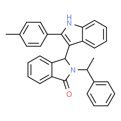 ChemSpider 2D Image | 3-[2-(4-Methylphenyl)-1H-indol-3-yl]-2-(1-phenylethyl)-1-isoindolinone | C31H26N2O