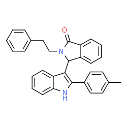 ChemSpider 2D Image | 3-[2-(4-Methylphenyl)-1H-indol-3-yl]-2-(2-phenylethyl)-1-isoindolinone | C31H26N2O