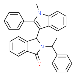 ChemSpider 2D Image | 3-(1-Methyl-2-phenyl-1H-indol-3-yl)-2-(1-phenylethyl)-1-isoindolinone | C31H26N2O