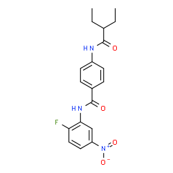 ChemSpider 2D Image | 4-[(2-Ethylbutanoyl)amino]-N-(2-fluoro-5-nitrophenyl)benzamide | C19H20FN3O4