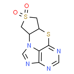 ChemSpider 2D Image | 6a,7,9,9a-Tetrahydrothieno[3',4':5,6][1,4]thiazino[4,3,2-gh]purine 8,8-dioxide | C9H8N4O2S2