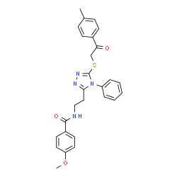 ChemSpider 2D Image | 4-Methoxy-N-[2-(5-{[2-(4-methylphenyl)-2-oxoethyl]sulfanyl}-4-phenyl-4H-1,2,4-triazol-3-yl)ethyl]benzamide | C27H26N4O3S