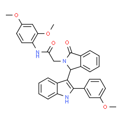 ChemSpider 2D Image | N-(2,4-Dimethoxyphenyl)-2-{1-[2-(3-methoxyphenyl)-1H-indol-3-yl]-3-oxo-1,3-dihydro-2H-isoindol-2-yl}acetamide | C33H29N3O5