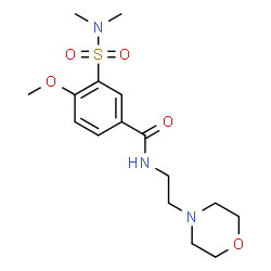 ChemSpider 2D Image | 3-(Dimethylsulfamoyl)-4-methoxy-N-[2-(4-morpholinyl)ethyl]benzamide | C16H25N3O5S