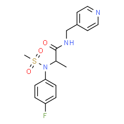 ChemSpider 2D Image | 2-[N-(4-FLUOROPHENYL)METHANESULFONAMIDO]-N-(PYRIDIN-4-YLMETHYL)PROPANAMIDE | C16H18FN3O3S