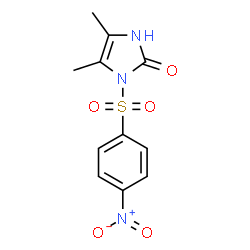 ChemSpider 2D Image | 4,5-Dimethyl-1-[(4-nitrophenyl)sulfonyl]-1,3-dihydro-2H-imidazol-2-one | C11H11N3O5S