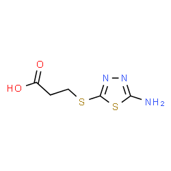 ChemSpider 2D Image | 3-[(5-Amino-1,3,4-thiadiazol-2-yl)sulfanyl]propanoic acid | C5H7N3O2S2