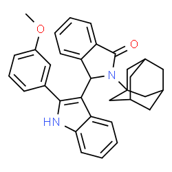 ChemSpider 2D Image | 2-(Adamantan-1-yl)-3-[2-(3-methoxyphenyl)-1H-indol-3-yl]-1-isoindolinone | C33H32N2O2