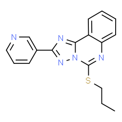 ChemSpider 2D Image | 5-(Propylsulfanyl)-2-(3-pyridinyl)[1,2,4]triazolo[1,5-c]quinazoline | C17H15N5S