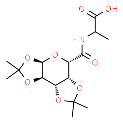 ChemSpider 2D Image | 2-({[(3aR,5S,5aR,8aS,8bR)-2,2,7,7-Tetramethyltetrahydro-3aH-bis[1,3]dioxolo[4,5-b:4',5'-d]pyran-5-yl]carbonyl}amino)propanoic acid | C15H23NO8