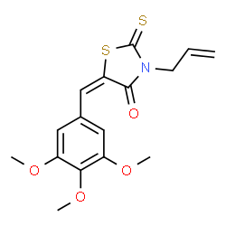 ChemSpider 2D Image | (5E)-3-Allyl-2-thioxo-5-(3,4,5-trimethoxybenzylidene)-1,3-thiazolidin-4-one | C16H17NO4S2