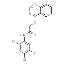 ChemSpider 2D Image | 2-(4-Quinazolinyloxy)-N-(2,4,5-trichlorophenyl)acetamide | C16H10Cl3N3O2