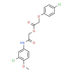 ChemSpider 2D Image | 2-[(3-Chloro-4-methoxyphenyl)amino]-2-oxoethyl (4-chlorophenoxy)acetate | C17H15Cl2NO5