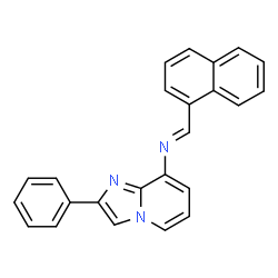 ChemSpider 2D Image | N-[(E)-1-Naphthylmethylene]-2-phenylimidazo[1,2-a]pyridin-8-amine | C24H17N3
