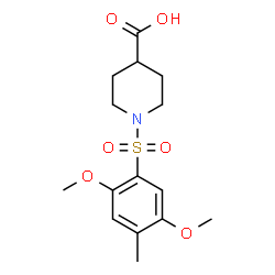 ChemSpider 2D Image | 1-[(2,5-Dimethoxy-4-methylphenyl)sulfonyl]-4-piperidinecarboxylic acid | C15H21NO6S