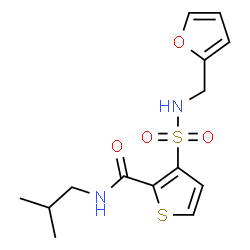 ChemSpider 2D Image | 3-[(2-Furylmethyl)sulfamoyl]-N-isobutyl-2-thiophenecarboxamide | C14H18N2O4S2