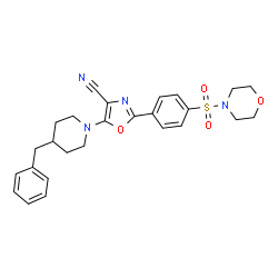 ChemSpider 2D Image | 5-(4-Benzyl-1-piperidinyl)-2-[4-(4-morpholinylsulfonyl)phenyl]-1,3-oxazole-4-carbonitrile | C26H28N4O4S