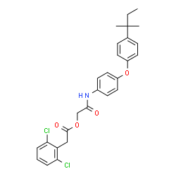 ChemSpider 2D Image | 2-({4-[4-(2-Methyl-2-butanyl)phenoxy]phenyl}amino)-2-oxoethyl (2,6-dichlorophenyl)acetate | C27H27Cl2NO4