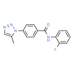 ChemSpider 2D Image | N-(2-Fluorophenyl)-4-(5-methyl-1H-1,2,3-triazol-1-yl)benzamide | C16H13FN4O