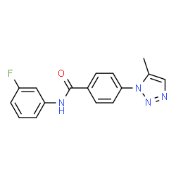 ChemSpider 2D Image | N-(3-Fluorophenyl)-4-(5-methyl-1H-1,2,3-triazol-1-yl)benzamide | C16H13FN4O