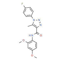 ChemSpider 2D Image | N-(2,4-Dimethoxyphenyl)-1-(4-fluorophenyl)-5-methyl-1H-1,2,3-triazole-4-carboxamide | C18H17FN4O3