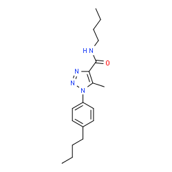 ChemSpider 2D Image | N-Butyl-1-(4-butylphenyl)-5-methyl-1H-1,2,3-triazole-4-carboxamide | C18H26N4O