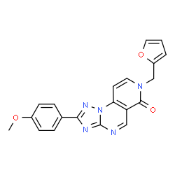 ChemSpider 2D Image | 7-(2-Furylmethyl)-2-(4-methoxyphenyl)pyrido[3,4-e][1,2,4]triazolo[1,5-a]pyrimidin-6(7H)-one | C20H15N5O3
