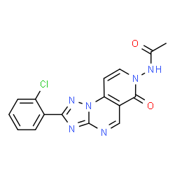 ChemSpider 2D Image | N-[2-(2-Chlorophenyl)-6-oxopyrido[3,4-e][1,2,4]triazolo[1,5-a]pyrimidin-7(6H)-yl]acetamide | C16H11ClN6O2