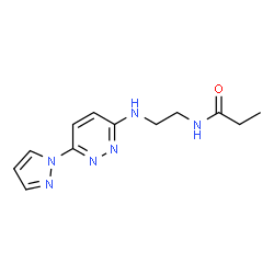 ChemSpider 2D Image | N-(2-{[6-(1H-Pyrazol-1-yl)-3-pyridazinyl]amino}ethyl)propanamide | C12H16N6O
