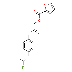 ChemSpider 2D Image | 2-({4-[(Difluoromethyl)sulfanyl]phenyl}amino)-2-oxoethyl 2-furoate | C14H11F2NO4S