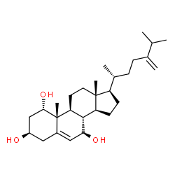 ChemSpider 2D Image | (1alpha,3beta,7beta)-Ergosta-5,24(28)-diene-1,3,7-triol | C28H46O3