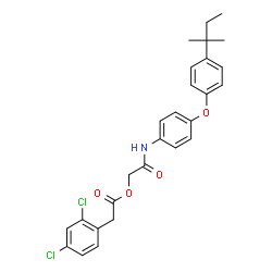 ChemSpider 2D Image | 2-({4-[4-(2-Methyl-2-butanyl)phenoxy]phenyl}amino)-2-oxoethyl (2,4-dichlorophenyl)acetate | C27H27Cl2NO4