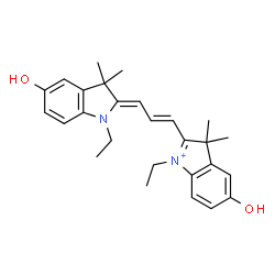 ChemSpider 2D Image | 1-Ethyl-2-[(1E,3Z)-3-(1-ethyl-5-hydroxy-3,3-dimethyl-1,3-dihydro-2H-indol-2-ylidene)-1-propen-1-yl]-5-hydroxy-3,3-dimethyl-3H-indolium | C27H33N2O2