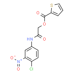 ChemSpider 2D Image | 2-[(4-Chloro-3-nitrophenyl)amino]-2-oxoethyl 2-thiophenecarboxylate | C13H9ClN2O5S
