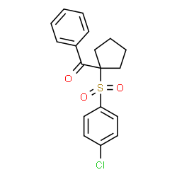 ChemSpider 2D Image | {1-[(4-Chlorophenyl)sulfonyl]cyclopentyl}(phenyl)methanone | C18H17ClO3S