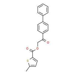 ChemSpider 2D Image | 2-(4-Biphenylyl)-2-oxoethyl 5-methyl-2-thiophenecarboxylate | C20H16O3S