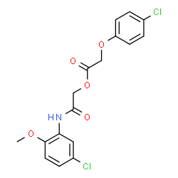 ChemSpider 2D Image | 2-[(5-Chloro-2-methoxyphenyl)amino]-2-oxoethyl (4-chlorophenoxy)acetate | C17H15Cl2NO5