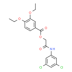 ChemSpider 2D Image | 2-[(3,5-Dichlorophenyl)amino]-2-oxoethyl 3,4-diethoxybenzoate | C19H19Cl2NO5