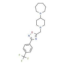 ChemSpider 2D Image | 1-[1-({3-[4-(Trifluoromethyl)phenyl]-1,2,4-oxadiazol-5-yl}methyl)-4-piperidinyl]azepane | C21H27F3N4O